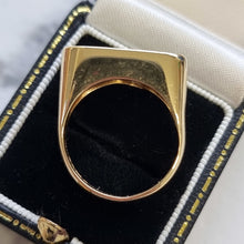 Load image into Gallery viewer, Vintage 18ct Gold Tiger's Eye and Diamond Dress Ring side profile, in box