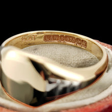 Load image into Gallery viewer, A 9 carat gold Birmingham 1948 hallmark inside a ring shank