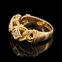 Load image into Gallery viewer, Antique 18ct Yellow Gold Old Cut Diamond Three Stone Knot Ring, Hallmarked 1912