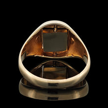 Load image into Gallery viewer, A yellow gold signet ring with a swivelling centre square