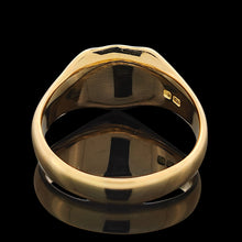 Load image into Gallery viewer, A yellow gold plain shield-shaped signet ring