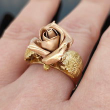 Load image into Gallery viewer, Vintage 14K Two Tone Gold Rose Dress Ring