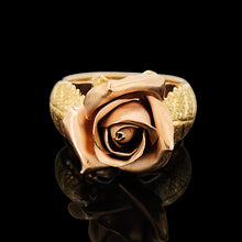 Load image into Gallery viewer, Vintage 14K Two Tone Gold Rose Dress Ring