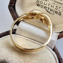 Load image into Gallery viewer, 18ct Yellow Gold Brilliant Cut Diamond Twist Ring side profile