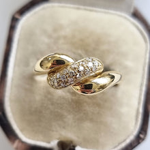 Load image into Gallery viewer, 18ct Yellow Gold Brilliant Cut Diamond Twist Ring in box