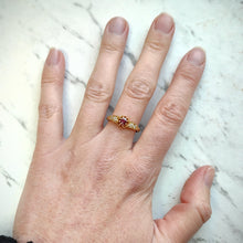 Load image into Gallery viewer, Antique 18ct Yellow Gold Ruby and Old Cut Diamond Five Stone Ring