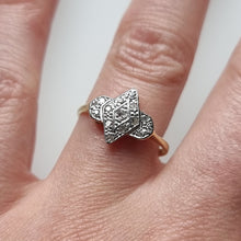 Load image into Gallery viewer, Vintage 18ct Yellow & White Gold Diamond Ring modelled