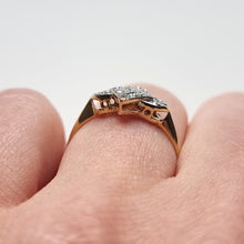 Load image into Gallery viewer, Vintage 18ct Yellow & White Gold Diamond Ring modelled