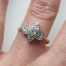 Load image into Gallery viewer, Vintage 18ct Yellow & White Gold Diamond Ring modelled
