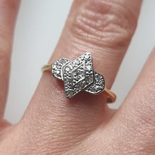 Load image into Gallery viewer, Vintage 18ct Yellow & White Gold Diamond Ring modelled