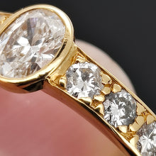 Load image into Gallery viewer, 18ct Yellow Gold Oval and Brilliant Cut Diamond Engagement Ring