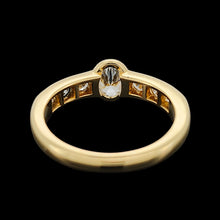 Load image into Gallery viewer, 18ct Yellow Gold Oval and Brilliant Cut Diamond Engagement Ring
