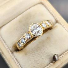 Load image into Gallery viewer, 18ct Yellow Gold Oval and Brilliant Cut Diamond Engagement Ring