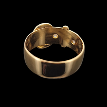 Load image into Gallery viewer, Antique 18ct Gold Diamond Buckle Ring, Hallmarked Birmingham 1916 back