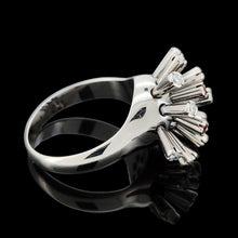 Load image into Gallery viewer, Vintage 18ct White Gold Ruby and Diamond Sputnik Ring