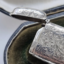 Load image into Gallery viewer, Antique Sterling Silver Sovereign Holder & Vesta Case lid open