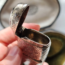 Load image into Gallery viewer, Antique Sterling Silver Sovereign Holder & Vesta Case inside