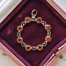 Load image into Gallery viewer, Vintage 9ct Yellow and White Gold Citrine Circle Pendant