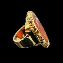 Load image into Gallery viewer, Antique 18ct Gold Carnelian Scottish Seal Statement Ring