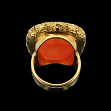 Load image into Gallery viewer, Antique 18ct Gold Carnelian Scottish Seal Statement Ring
