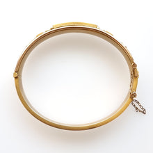 Load image into Gallery viewer, Edwardian 9ct Gold Ruby, Diamond & Seed Pearl Bangle side profile