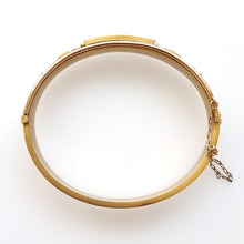 Load image into Gallery viewer, Edwardian 9ct Gold Ruby, Diamond & Seed Pearl Bangle side profile