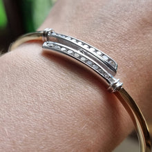 Load image into Gallery viewer, 14ct Gold Diamond Crossover Bangle, 1.00ct