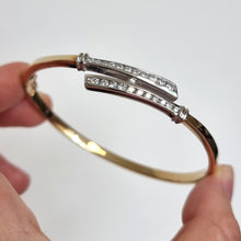 Load image into Gallery viewer, 14ct Gold Diamond Crossover Bangle, 1.00ct