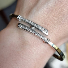 Load image into Gallery viewer, 14ct Gold Diamond Crossover Bangle, 1.00ct