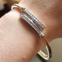 Load image into Gallery viewer, 14ct Gold Diamond Crossover Bangle, 1.00ct