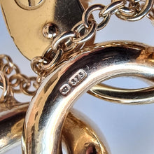 Load image into Gallery viewer, Vintage Solid 9ct Gold Curb Charm Bracelet, 88.5 grams stamp