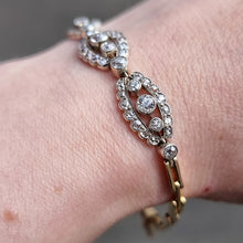 Load image into Gallery viewer, Antique 18ct Gold & Silver Old-Cut Diamond Bracelet, 2.00ct modelled