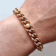 Load image into Gallery viewer, Antique 15ct Gold Pearl Curb Bracelet