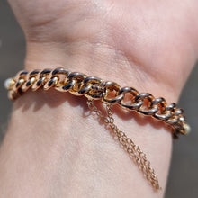 Load image into Gallery viewer, Antique 15ct Yellow Gold Pearl Curb Link Bracelet, Circa 1910