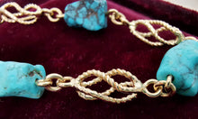 Load image into Gallery viewer, Vintage 14ct Gold Turquoise Bracelet