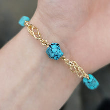Load image into Gallery viewer, Vintage 14ct Gold Turquoise Bracelet