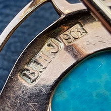 Load image into Gallery viewer, Art Nouveau 9ct Gold Turquoise & Pearl Brooch by Barnet Henry Joseph