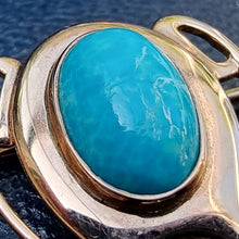 Load image into Gallery viewer, Art Nouveau 9ct Gold Turquoise & Pearl Brooch by Barnet Henry Joseph