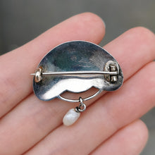 Load image into Gallery viewer, Antique Murrle Bennett Silver, Enamel & Pearl Brooch