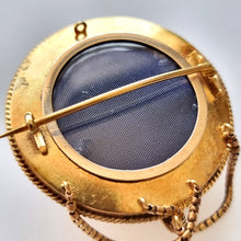 Load image into Gallery viewer, Victorian 15ct Gold Emerald Locket Back Brooch reverse