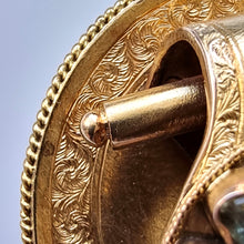 Load image into Gallery viewer, Victorian 15ct Gold Emerald Locket Back Brooch detail