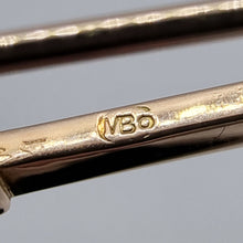 Load image into Gallery viewer, Antique 9ct Gold Opal & Pearl Bar Brooch by Murrle Bennett stamp