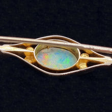 Load image into Gallery viewer, Antique 9ct Gold Opal & Pearl Bar Brooch by Murrle Bennett back