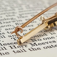 Load image into Gallery viewer, Antique 15ct Gold Sapphire & Pearl Bar Brooch clasp