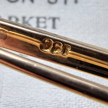 Load image into Gallery viewer, Edwardian 9ct Gold Pearl & Diamond Bar Brooch stamp