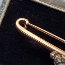Load image into Gallery viewer, Edwardian 9ct Gold Pearl & Diamond Bar Brooch clasp
