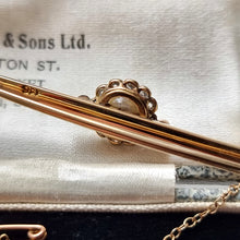 Load image into Gallery viewer, Edwardian 9ct Gold Pearl & Diamond Bar Brooch back