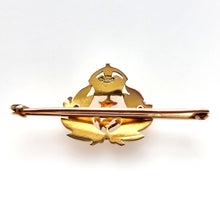 Load image into Gallery viewer, Vintage 15ct Gold Naval Sweetheart Bar Brooch back