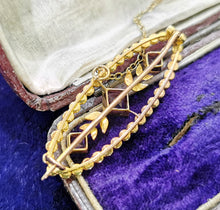 Load image into Gallery viewer, Antique 15ct Gold Amethyst & Pearl Bar Brooch