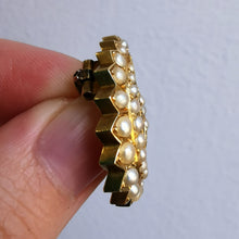 Load image into Gallery viewer, Victorian 18ct Gold, Pearl & Diamond Crescent Brooch